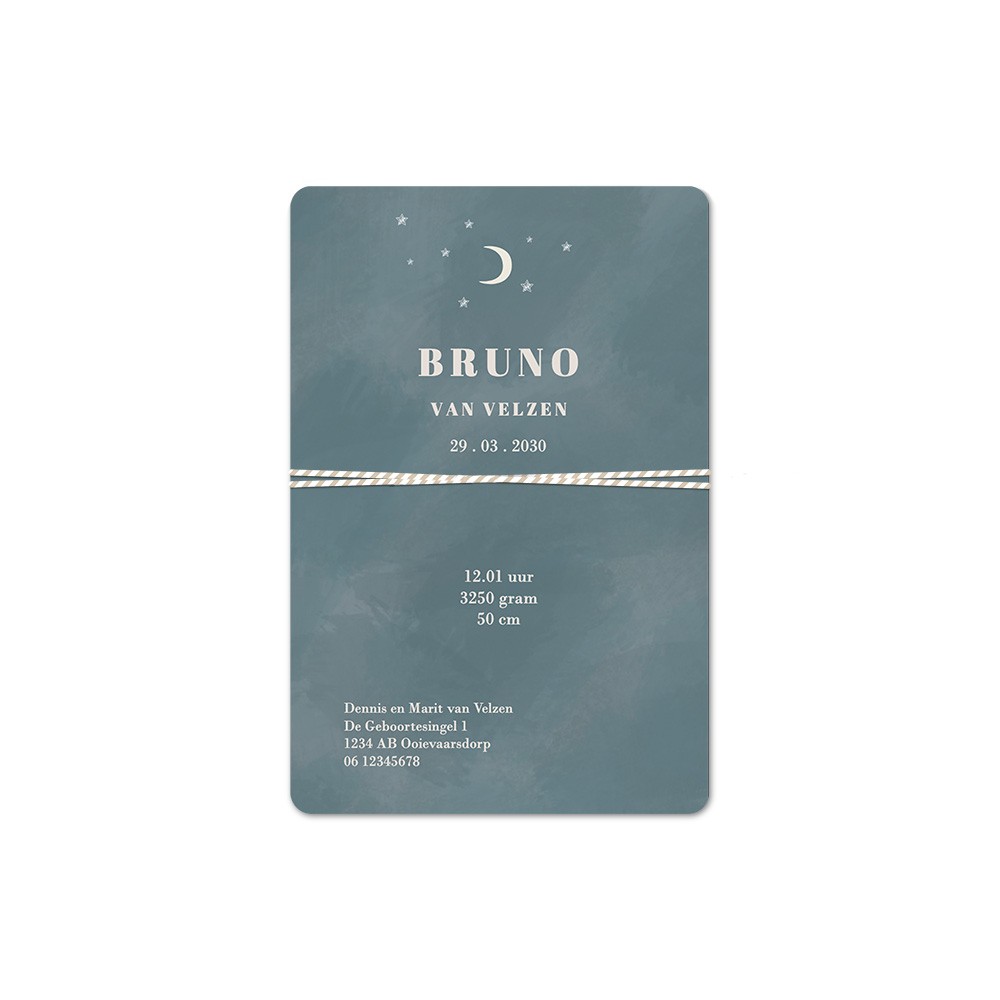 Velvet geboortekaartje jongen - Bruno