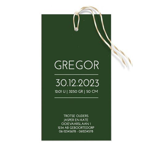 Watercolor stapelkaartje groen - Gregor