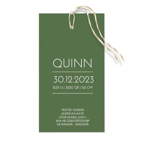 Neutraal stapelkaartje met aquarel en koperfolie - Quinn