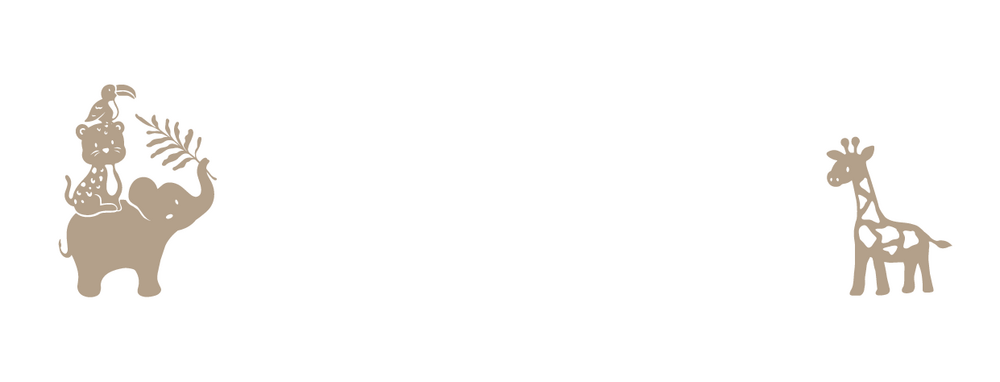 Adresetiket met jungle stapel van jungle dieren en giraf