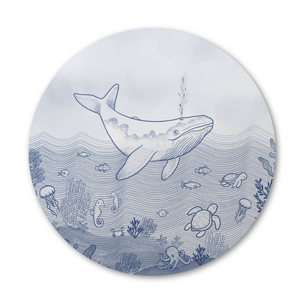 Behangcirkel onderwater met walvis 40x40 - Dex