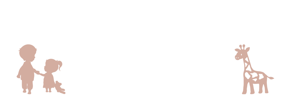 Adresetiket van een grote broer met zusje en een giraf