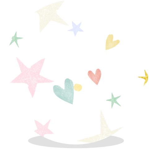 Sluitsticker -  sterretjes en hartjes - EBB