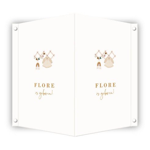 Geboortebord lief en romantisch - Flore