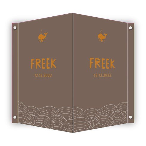 Geboortebord Freek walvis - 50x70