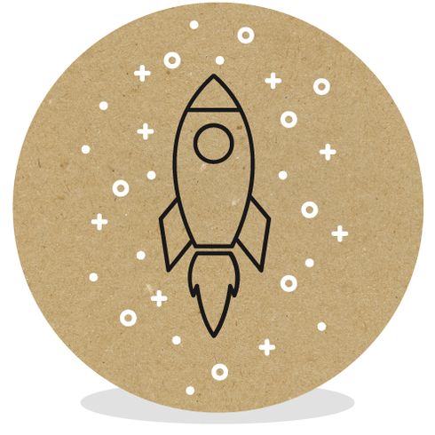 Sluitsticker DIY -  raket - Gribbeltje