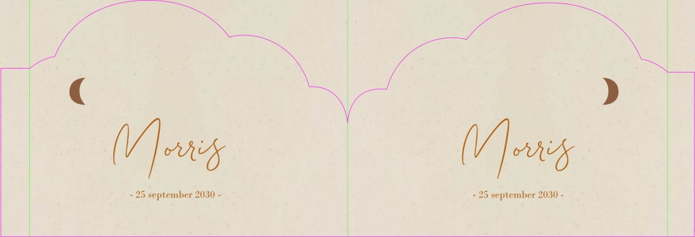 Geboorte raambord met bijzondere wolken vorm liggend - Morris