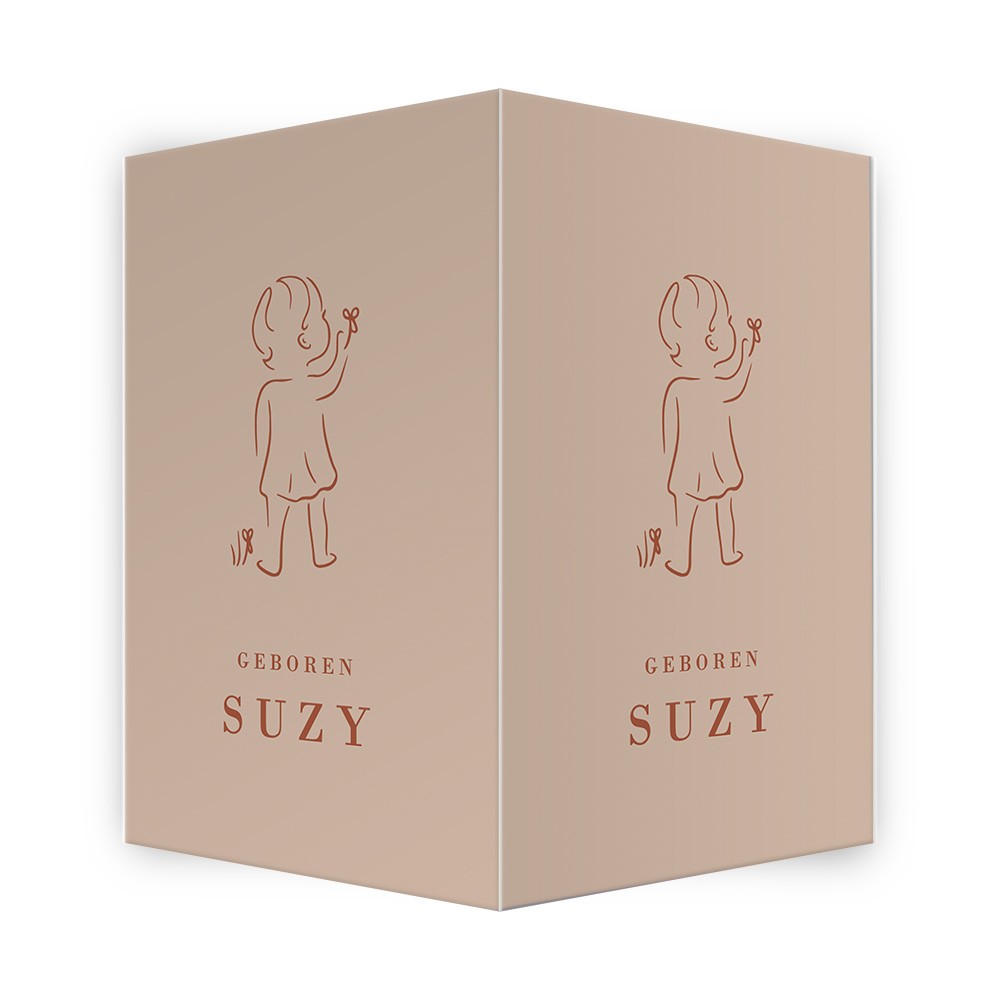 Geboortebord meisje met bloem - Suzy