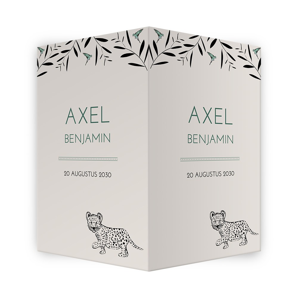 Geboortebord Axel leopard - 50x70