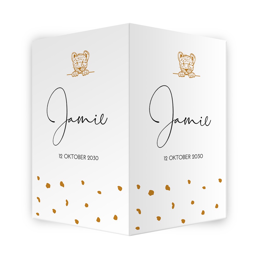 Geboortebord Jamie panterprint jongen - 50x70