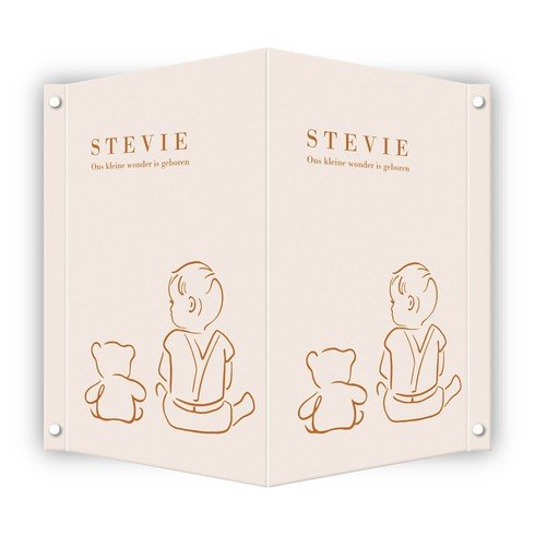 Geboortebord voor een jongen met beertje