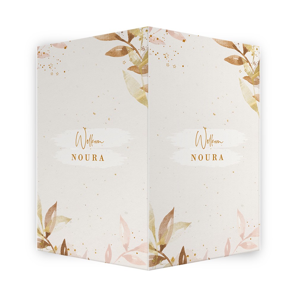 Geboortebord handgeschilderde botanische elementen - Noura