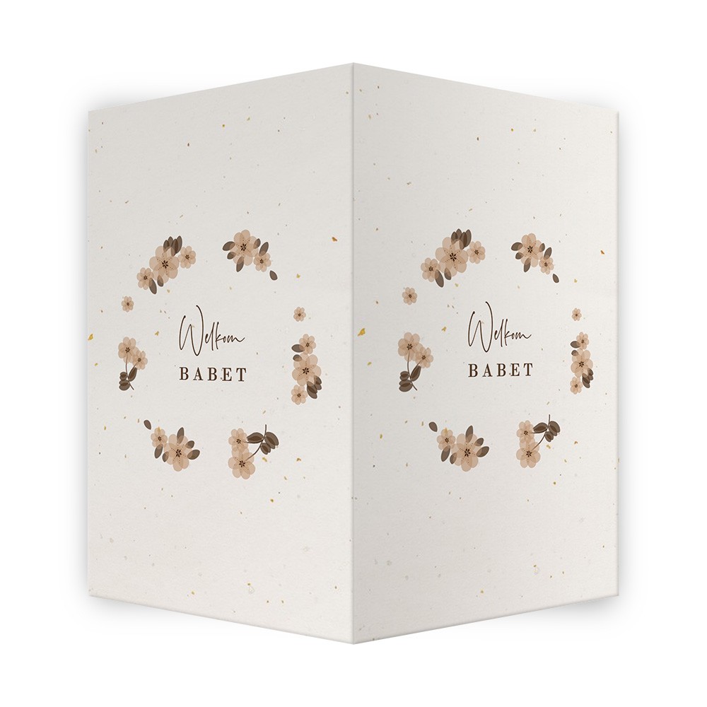Geboortebord lieve bloemen krans - Babet
