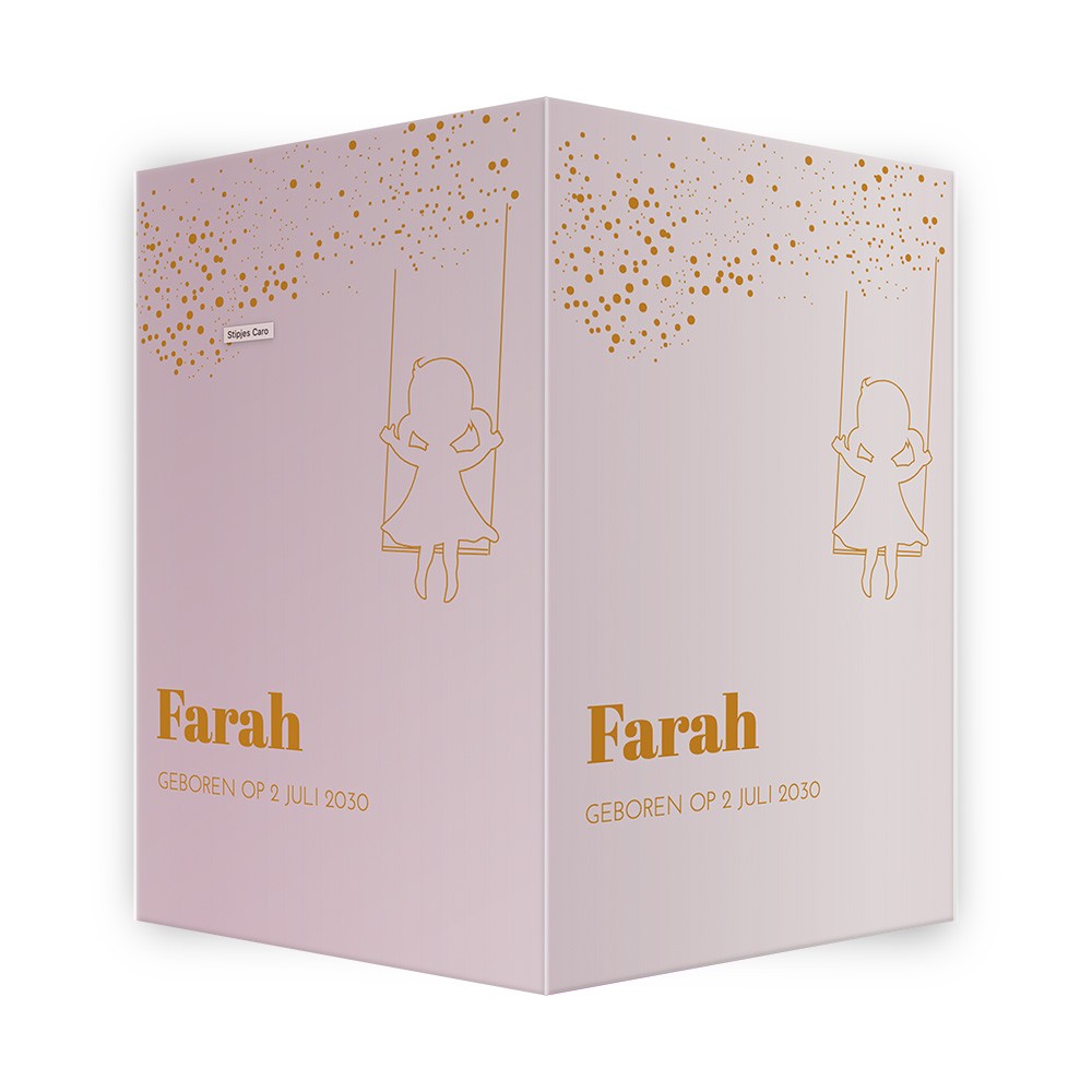 Geboortebord Farah silhouetje meisje schommel - 50x70
