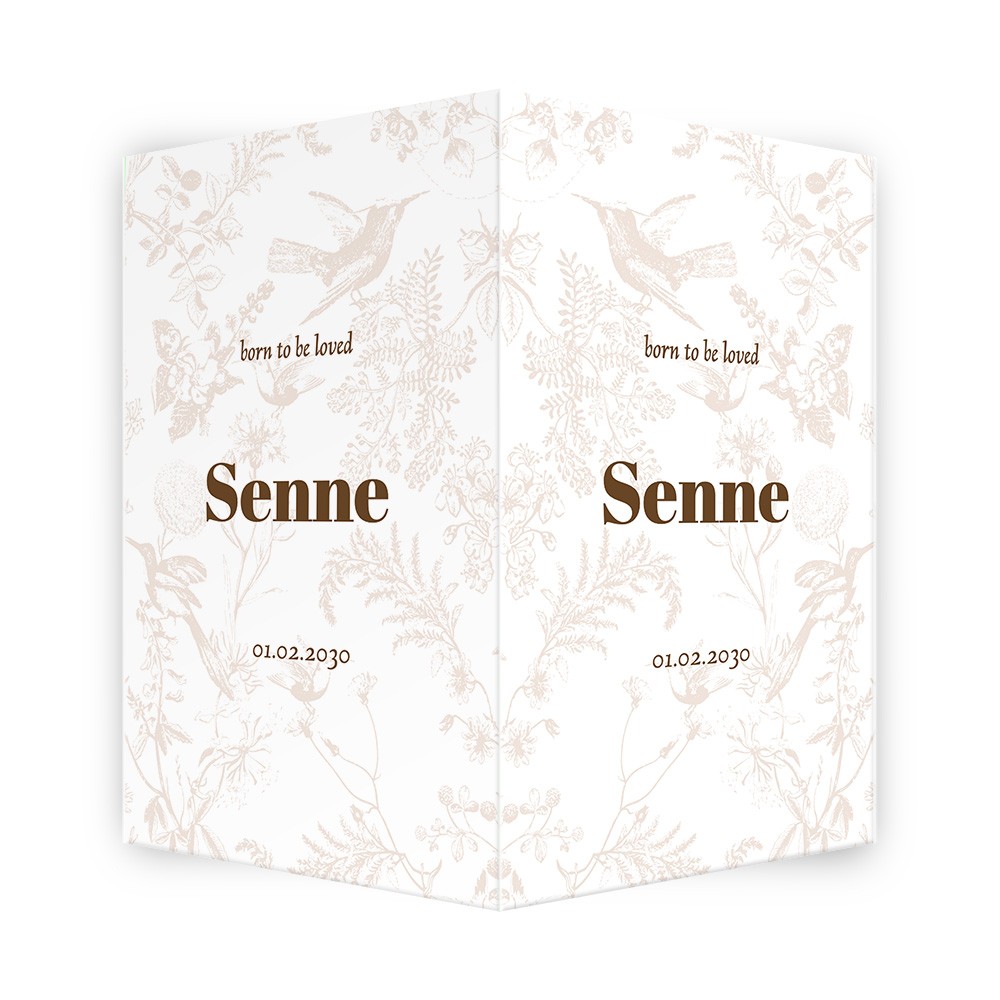 Geboortebord met bohemian print van bloemen - Senne