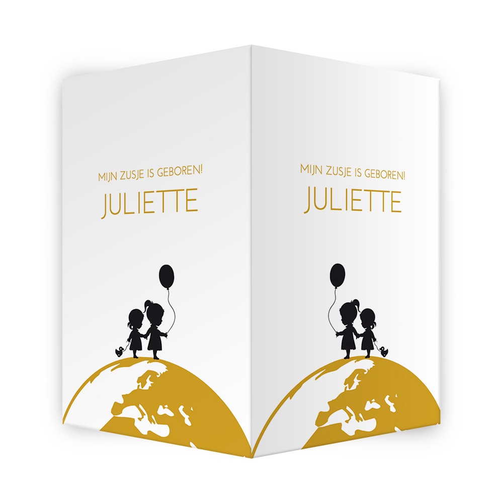 Geboortebord wereldbol - Juliette