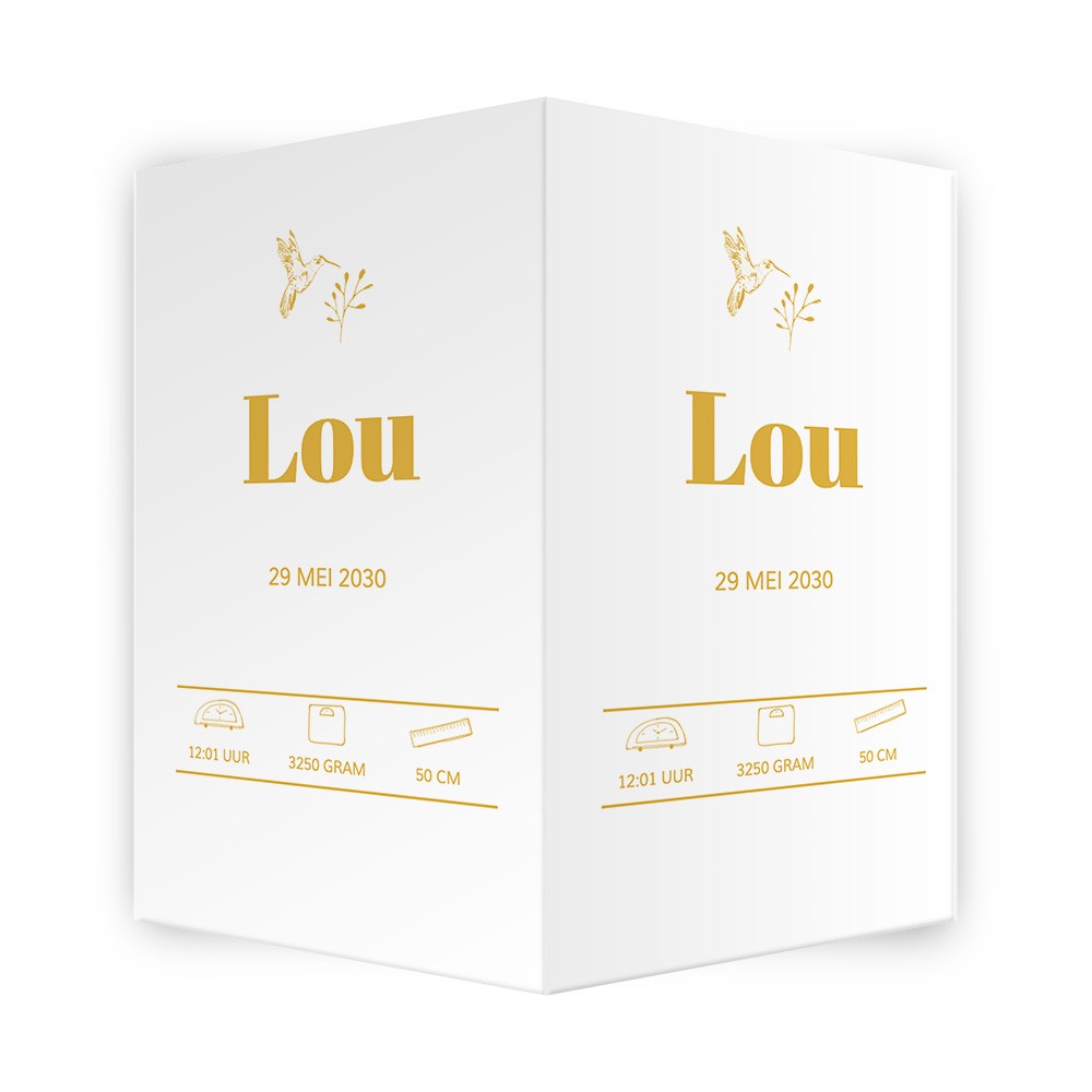 Geboortebord Lou kolibri - 50x70