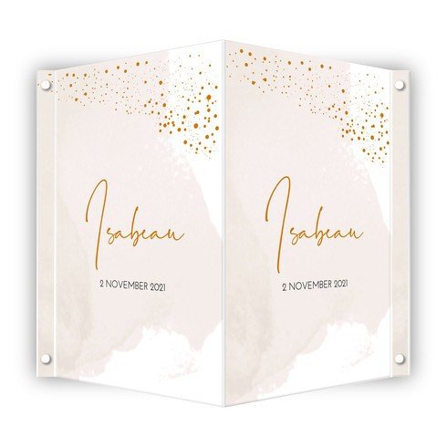 Geboortebord Isabeau meisje watercolor - 50x70