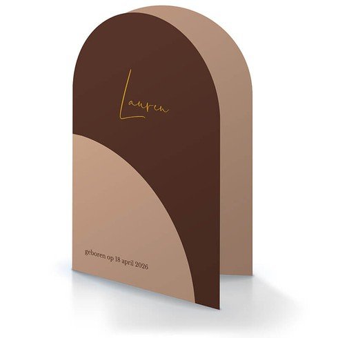 Geboortekaartje boog clean bruintinten donker- Lauren