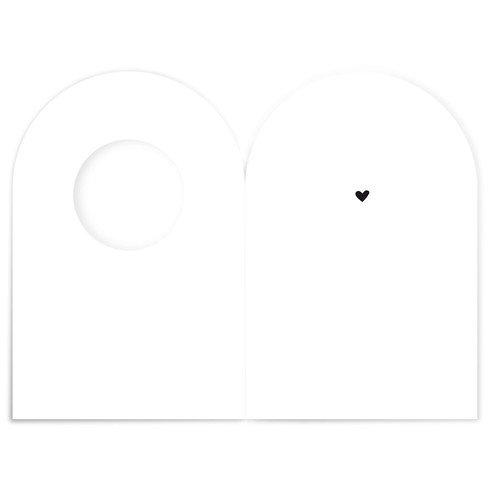 Boogvorm geboortekaartje met doorkijkje om zelf aan te passen - 10x15