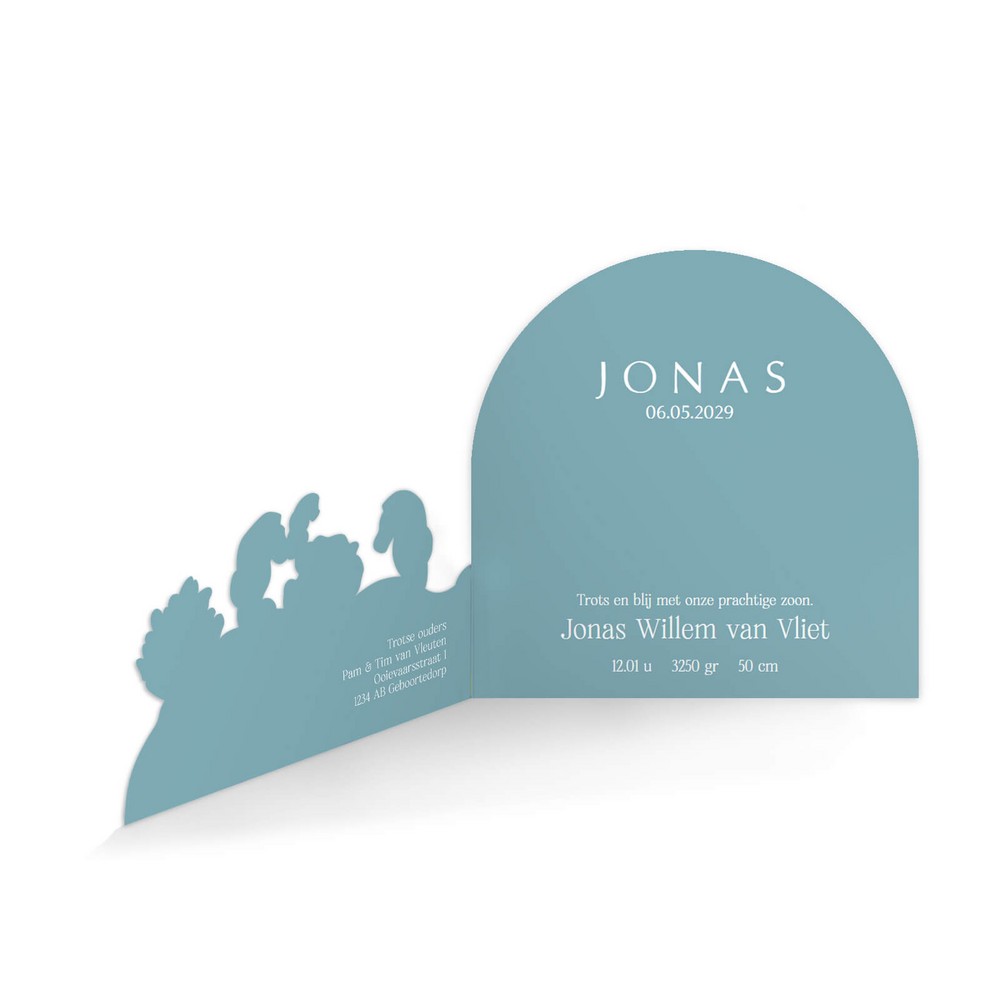 Geboortekaartje jongen met zeepaartjes met unieke onderwater 3D vorm - Jonas