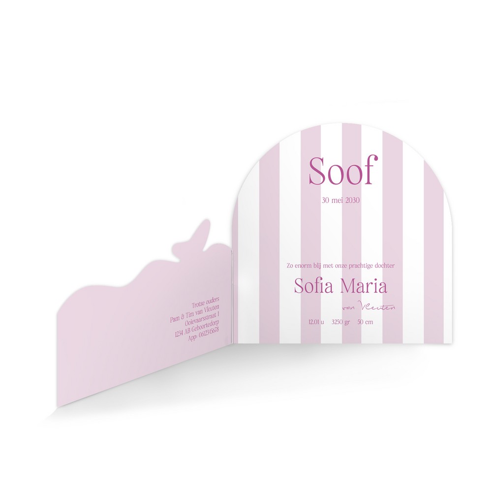 Geboortekaartje meisje met onderwaterwereld en walvis in unieke 3d vorm - Soof