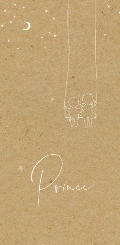 Geboortekaartje op echt kraft - Prince