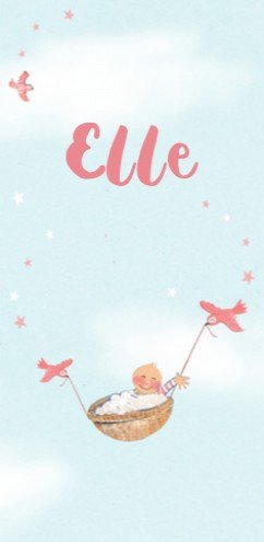 Geboortekaartje Elle met zusjes - EB
