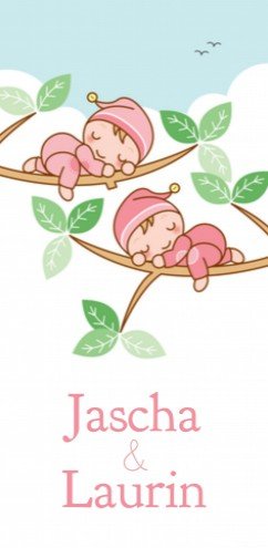 Geboortekaartje Jascha en Laurin - GB