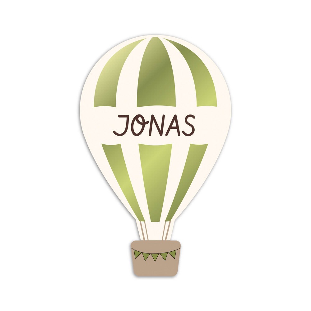 Geboortekaartje jongen met stoer groen hoogglans en speelse luchtballon vorm - jonas