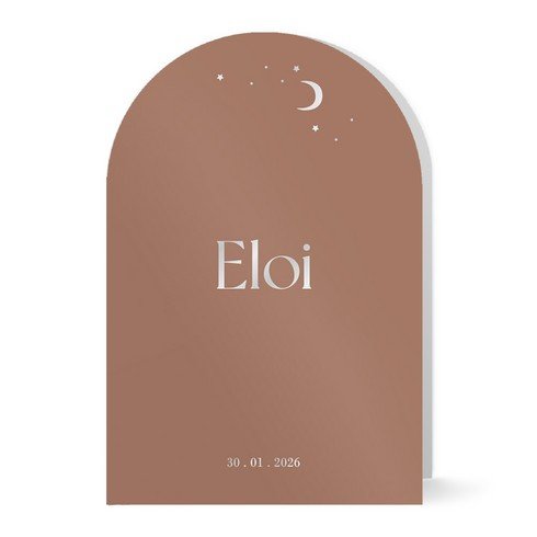 Boog geboortekaartje met maantje