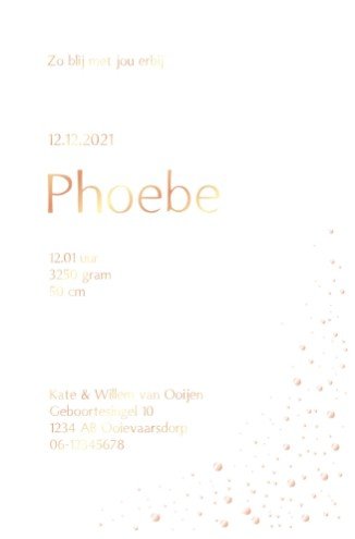 Geboortekaartje kalkpapier - stipjes Phoebe