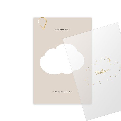 Achterkaartje met wolk, maan en sterren - Stefan (2 van 2)