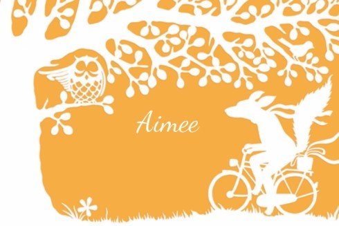 Geboortekaartje knipkunst - Aimee