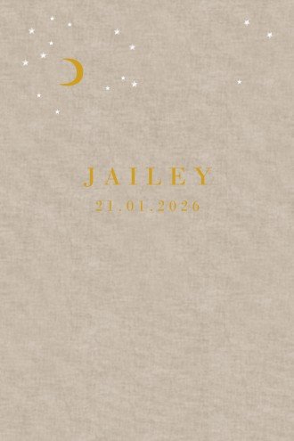 Geboortekaartje linnen look dubbel - Jailey