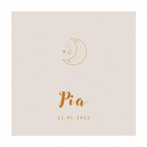 Geboortekaartje met bohemian maantje - Pia