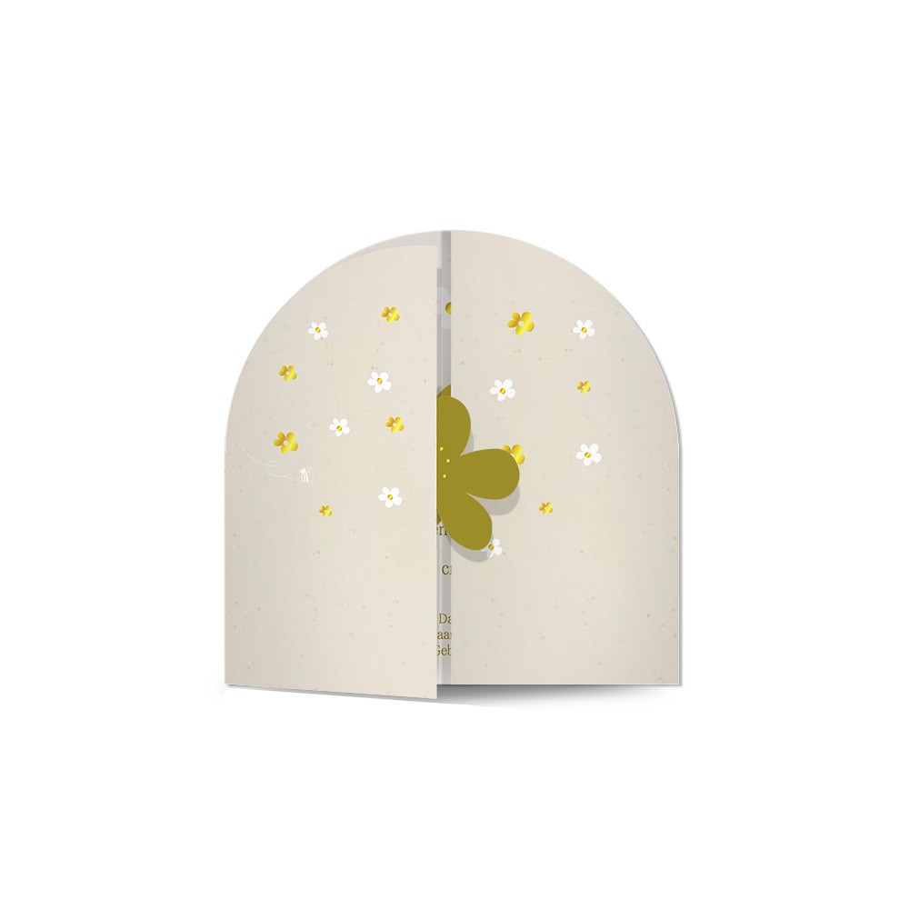 Geboortekaartje meisje met bloemen sluiting goudfolie en vrolijke bloemen - Anne Fleur