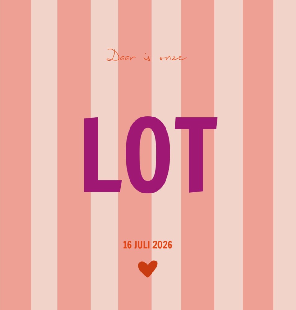 Geboortekaartje meisje met kleurrijke moderne strepen - Lot