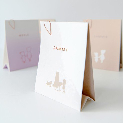 Geboortekaartje zus bij wiegje in beige bruin tinten - Sammy