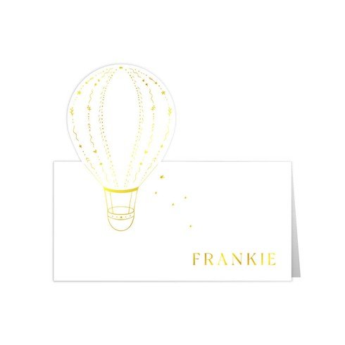Uniek geboortekaartje met luchtballon bohemian in goud - Frankie