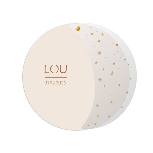 Maantje van kalkpapier met goudfolie sterren - Lou (2 van 2)