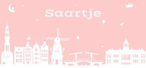 Geboortekaartje skyline Saartje - DIY