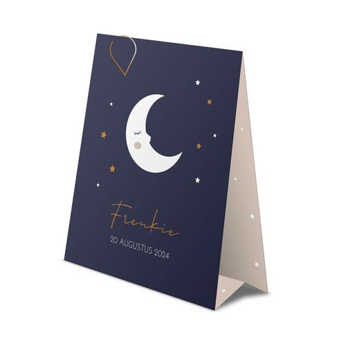 Tentvorm jongenskaartje met maantje en sterren - Frenkie