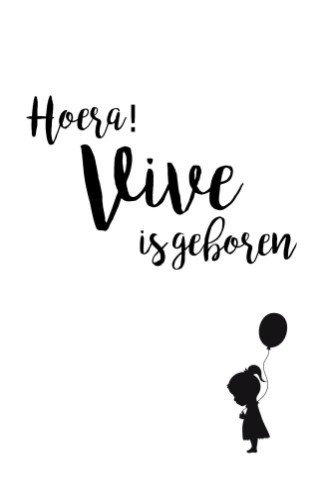 Geboortekaartje kalkpapier met silhouetje - Vive