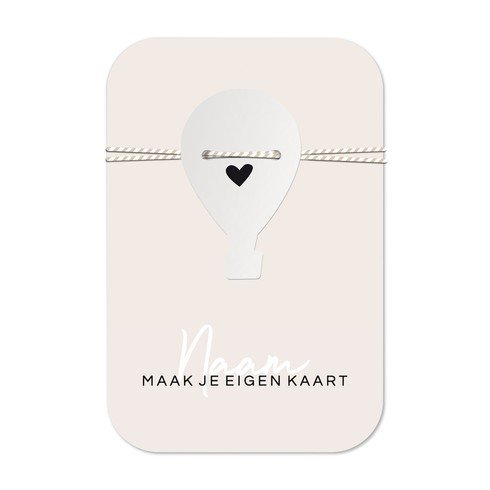 Label geboortekaartje zelf ontwerpen met los luchtballon labeltje