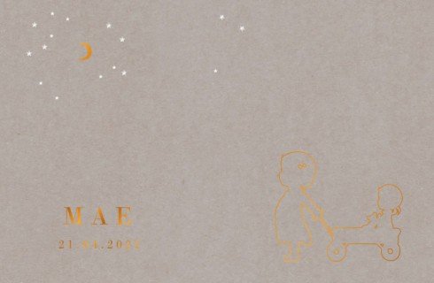 Geboortekaartje zusje silhouette - Mae