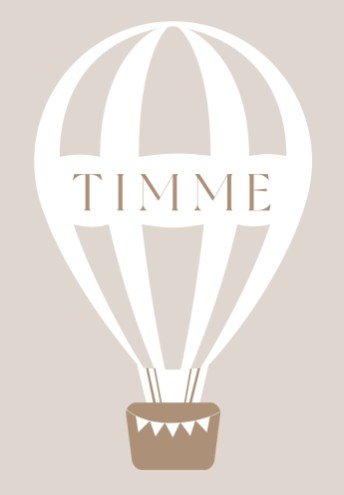 Schattige geboorteposter met luchtballon