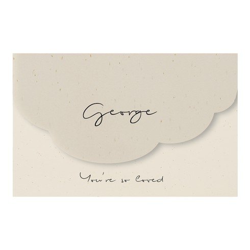 Geboortekaartje jongen pocketfold in wolk vorm inclusief foto - George