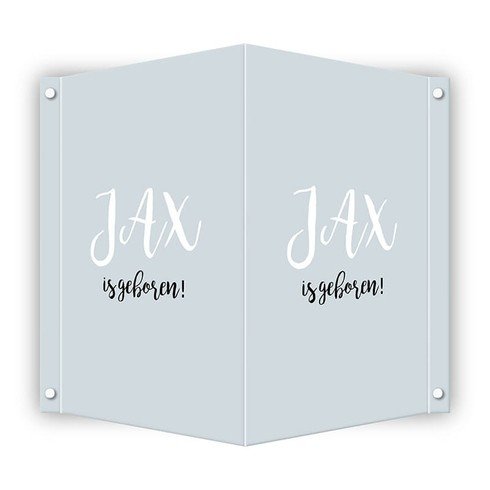 Typografisch geboortebord - Jax