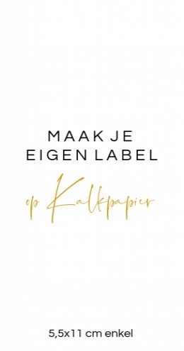 Labeltje zelf maken op kalk papier 5,5x10